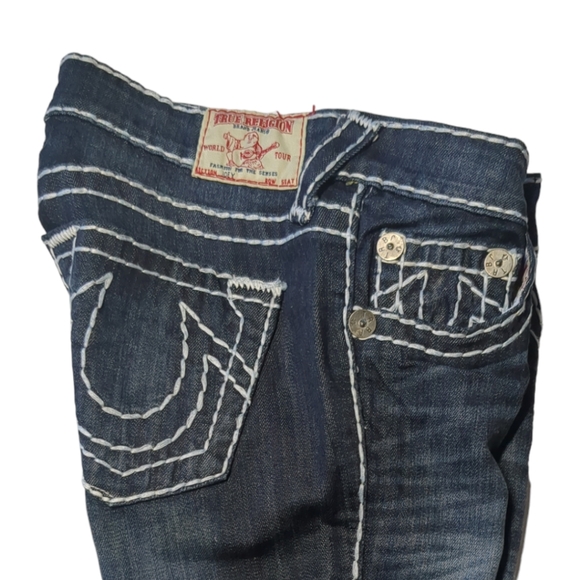 True Religion Joey Blue Denim capris Size 28 - Picture 10 of 16